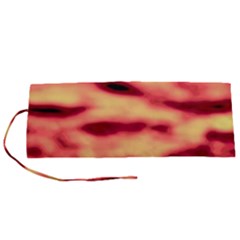 Red Waves Flow Series 4 Roll Up Canvas Pencil Holder (s) by DimitriosArt