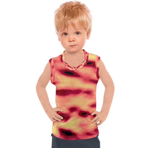 Red Waves Flow Series 4 Kids  Sport Tank Top by DimitriosArt