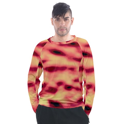 Red Waves Flow Series 4 Men s Long Sleeve Raglan Tee by DimitriosArt