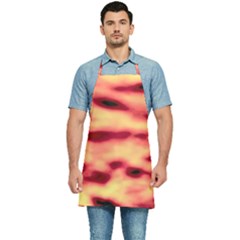 Red Waves Flow Series 4 Kitchen Apron by DimitriosArt