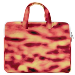 Red Waves Flow Series 4 Macbook Pro Double Pocket Laptop Bag (large) by DimitriosArt