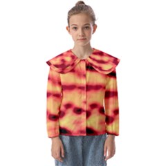 Red Waves Flow Series 4 Kids  Peter Pan Collar Blouse