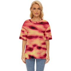 Red Waves Flow Series 4 Oversized Basic Tee