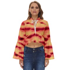 Red Waves Flow Series 4 Boho Long Bell Sleeve Top