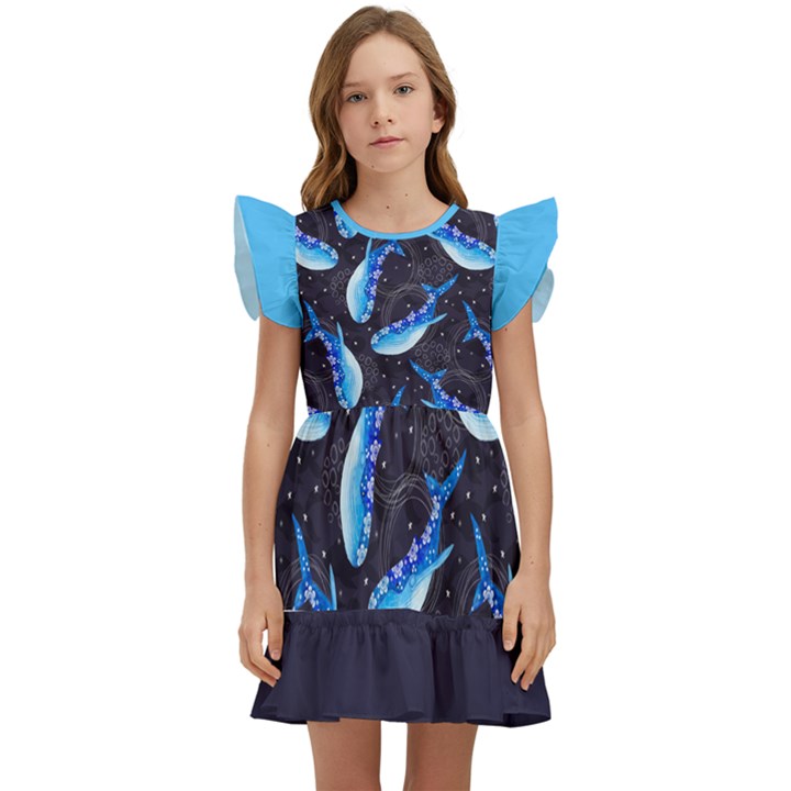 Blue Whale Kids  Winged Sleeve Dress