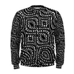 Black And White Abstract Tribal Print Men s Sweatshirt