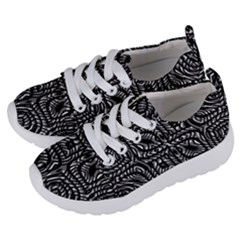 Black And White Abstract Tribal Print Kids  Lightweight Sports Shoes