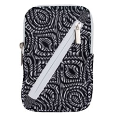 Black And White Abstract Tribal Print Belt Pouch Bag (small) by dflcprintsclothing