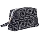 Black And White Abstract Tribal Print Wristlet Pouch Bag (Large) View1