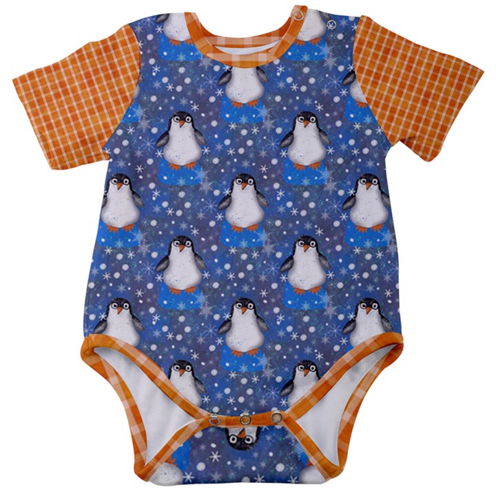 Cute Iceberg Penguin Baby Short Sleeve Onesie Bodysuit