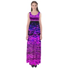 Magenta Waves Flow Series 1 Empire Waist Maxi Dress by DimitriosArt