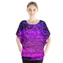 Magenta Waves Flow Series 1 Batwing Chiffon Blouse View1