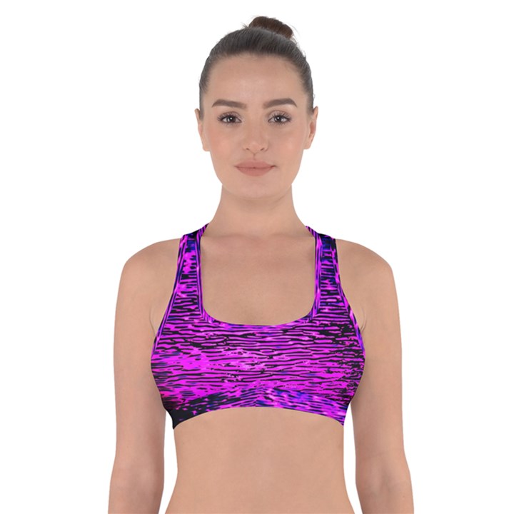 Magenta Waves Flow Series 1 Cross Back Sports Bra