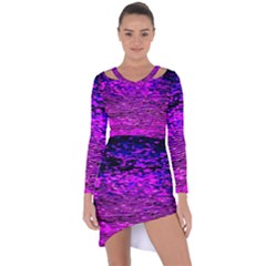 Magenta Waves Flow Series 1 Asymmetric Cut-out Shift Dress by DimitriosArt