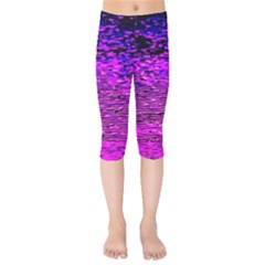 Magenta Waves Flow Series 1 Kids  Capri Leggings  by DimitriosArt