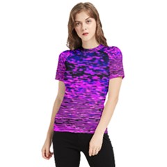 Magenta Waves Flow Series 1 Women s Short Sleeve Rash Guard by DimitriosArt