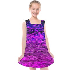 Magenta Waves Flow Series 1 Kids  Cross Back Dress by DimitriosArt