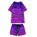 Magenta Waves Flow Series 1 Kids  Swim Tee and Shorts Set View2