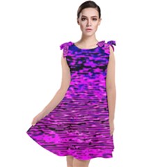 Magenta Waves Flow Series 1 Tie Up Tunic Dress by DimitriosArt