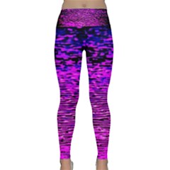 Magenta Waves Flow Series 1 Lightweight Velour Classic Yoga Leggings by DimitriosArt