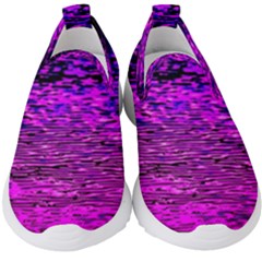 Magenta Waves Flow Series 1 Kids  Slip On Sneakers by DimitriosArt