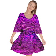 Magenta Waves Flow Series 1 Velour Kimono Dress by DimitriosArt