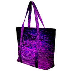 Magenta Waves Flow Series 1 Zip Up Canvas Bag by DimitriosArt