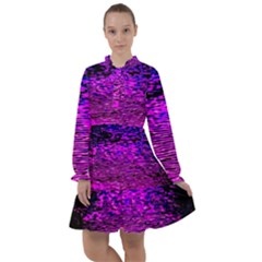 Magenta Waves Flow Series 1 All Frills Chiffon Dress by DimitriosArt