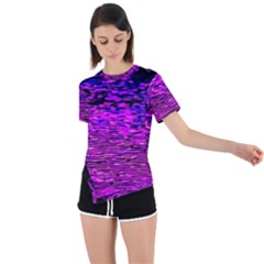 Magenta Waves Flow Series 1 Asymmetrical Short Sleeve Sports Tee by DimitriosArt