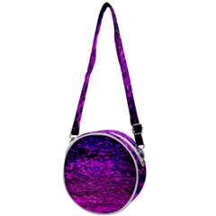 Magenta Waves Flow Series 1 Crossbody Circle Bag by DimitriosArt