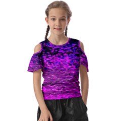 Magenta Waves Flow Series 1 Kids  Butterfly Cutout Tee by DimitriosArt