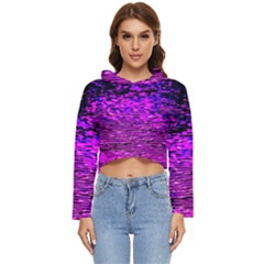 Magenta Waves Flow Series 1 Women s Lightweight Cropped Hoodie by DimitriosArt