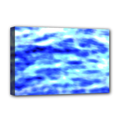 Blue Waves Flow Series 5 Deluxe Canvas 18  X 12  (stretched) by DimitriosArt