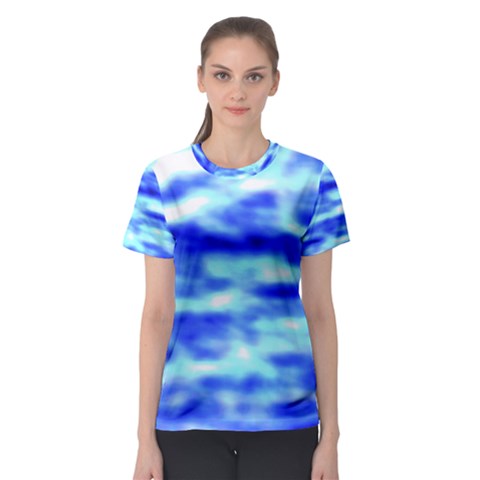 Blue Waves Flow Series 5 Women s Sport Mesh Tee by DimitriosArt