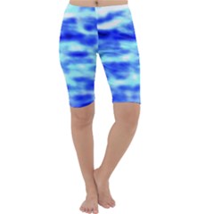 Blue Waves Flow Series 5 Cropped Leggings  by DimitriosArt