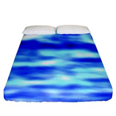 Blue Waves Flow Series 5 Fitted Sheet (king Size) by DimitriosArt