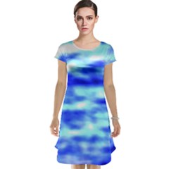 Blue Waves Flow Series 5 Cap Sleeve Nightdress by DimitriosArt