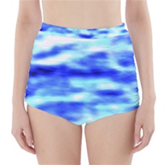 Blue Waves Flow Series 5 High-waisted Bikini Bottoms by DimitriosArt