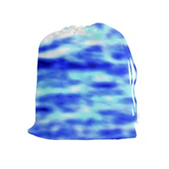 Blue Waves Flow Series 5 Drawstring Pouch (xl) by DimitriosArt