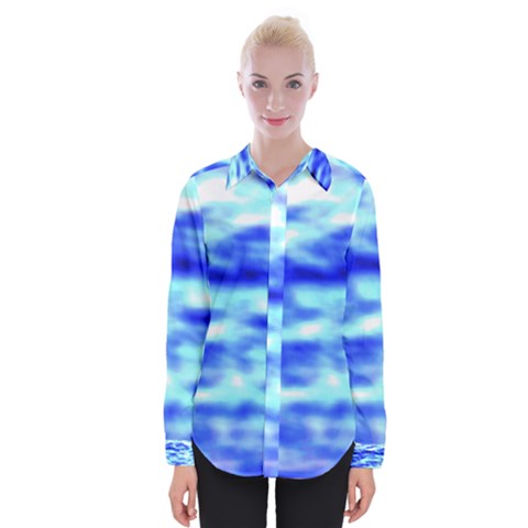 Blue Waves Flow Series 5 Womens Long Sleeve Shirt by DimitriosArt