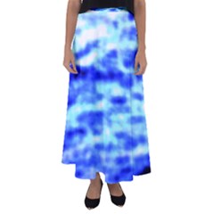 Blue Waves Flow Series 5 Flared Maxi Skirt by DimitriosArt