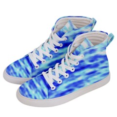 Blue Waves Flow Series 5 Men s Hi-top Skate Sneakers by DimitriosArt