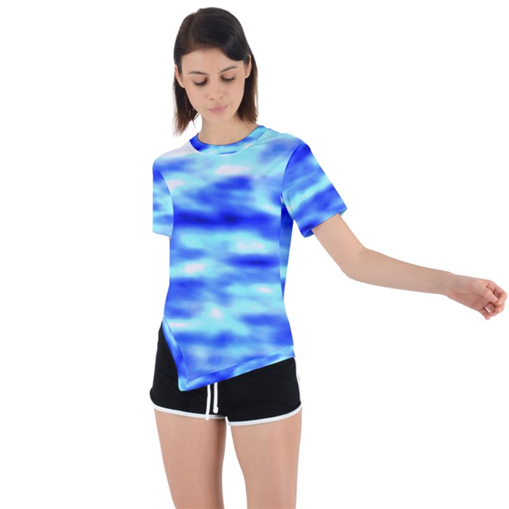 Blue Waves Flow Series 5 Asymmetrical Short Sleeve Sports Tee