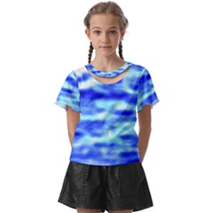 Blue Waves Flow Series 5 Kids  Front Cut Tee