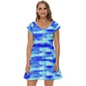 Blue Waves Flow Series 5 Short Sleeve Tiered Mini Dress View1