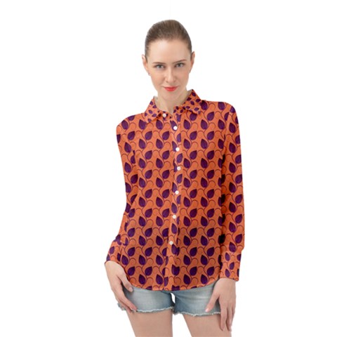 Leafs Long Sleeve Chiffon Shirt by Sparkle