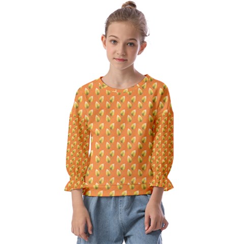 Leafs Kids  Cuff Sleeve Top by Sparkle