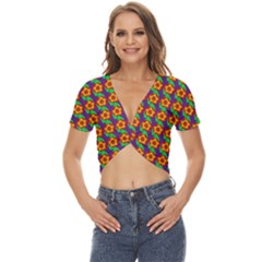 Floral Twist Front Crop Top by Sparkle