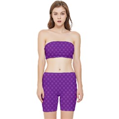 Digital Illusion Stretch Shorts And Tube Top Set by Sparkle