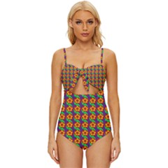 Floral Knot Front One-piece Swimsuit by Sparkle